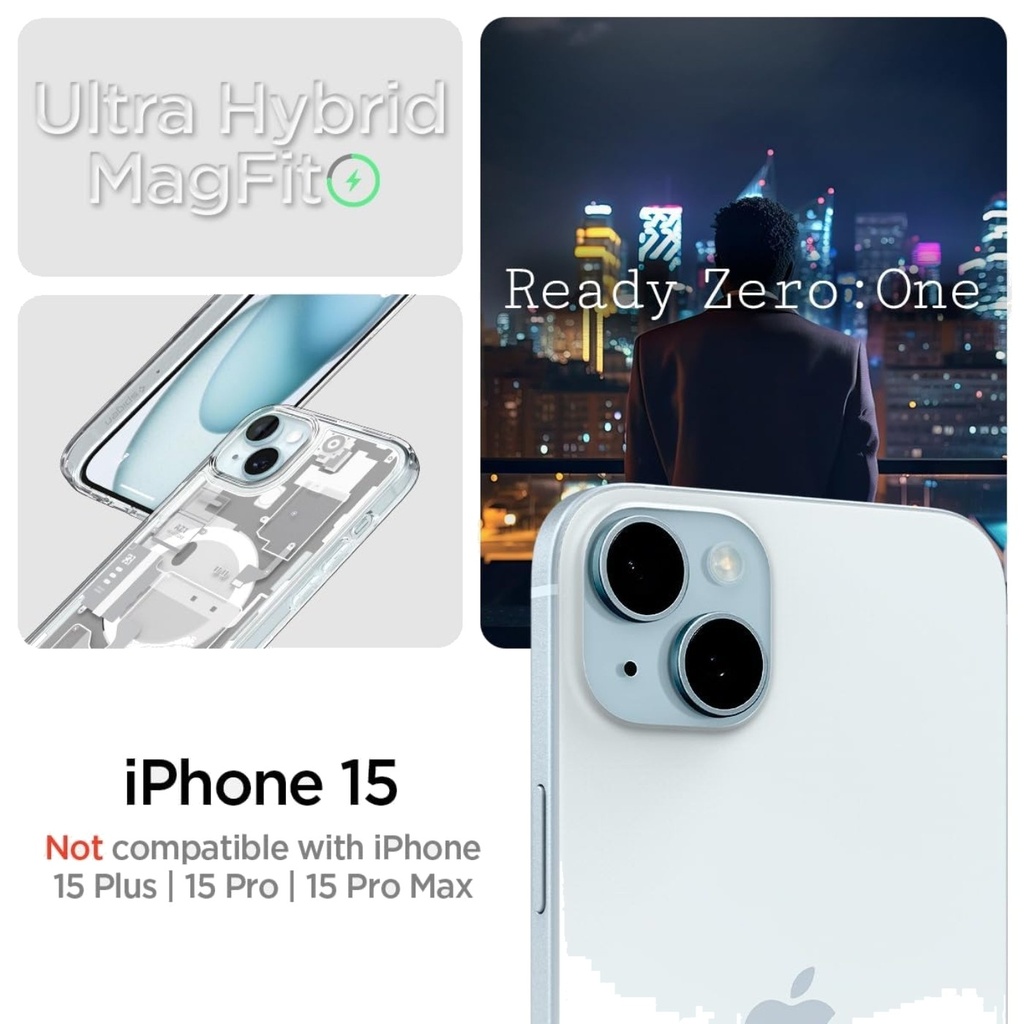 Spigen Crystal Hybrid MagFit for iPhone 15 - White - ACS0648