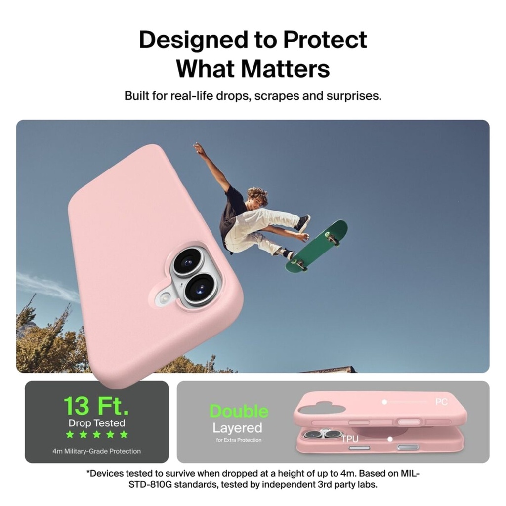 Belkin SheerForce Protect Case for iPhone 17, Pink - MSA038f