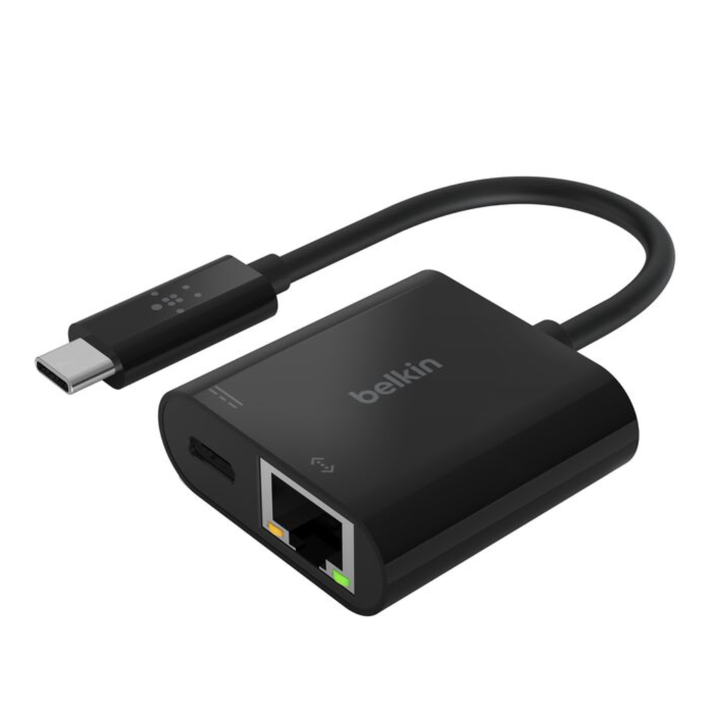 Belkin USB Type-C (USB-C) to Gigabit Ethernet Adapter with Power Delivery - INC001btBK