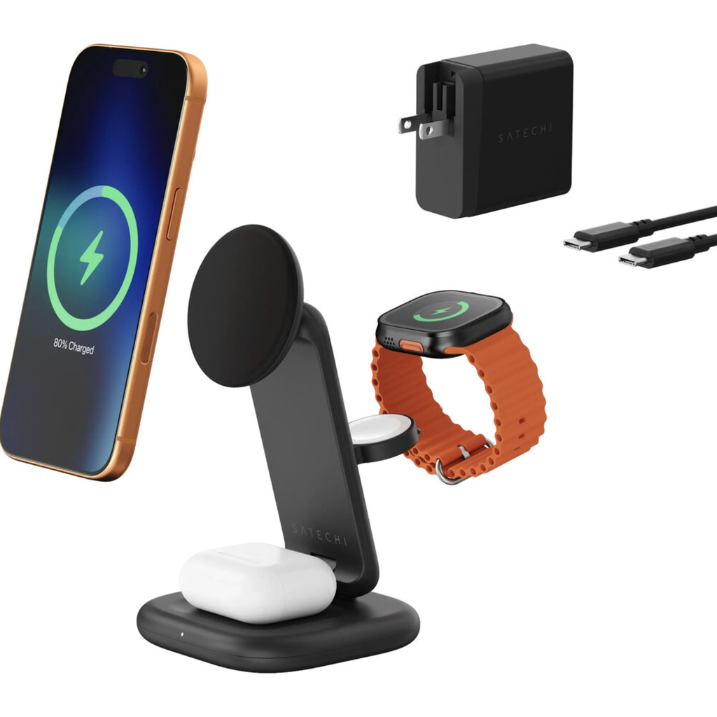 Satechi 3-in-1 Foldable Qi2 25W Wireless Charging Stand