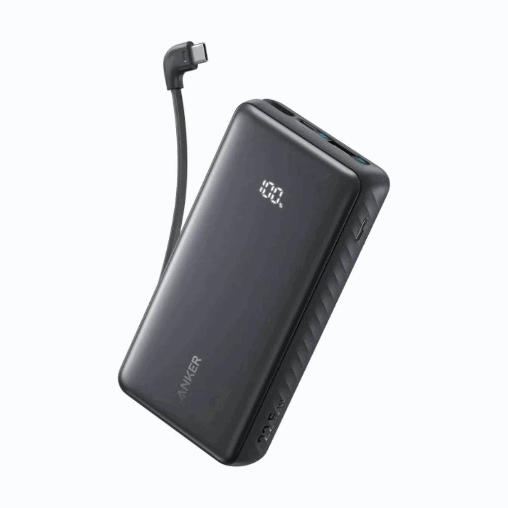 Anker Zolo Power Bank 10,000 mAh 22.5W con cable USB-C - Negro - A110DH11