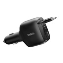 Belkin 75W Retractable Car Charger, USB-C - CCC001fqBK