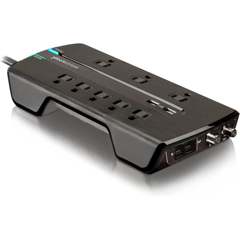 360 Electrical Producer 3.4 12-Outlet Surge Strip w/ 3.4A 2-Port USB, Coax & Combo Jack - 360010587