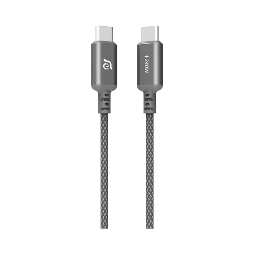 [840741115041] Adam Elements CASA P200 USB-C to USB-C 240W Braided Charging Cable 200cm - Black - ACBADP200BK