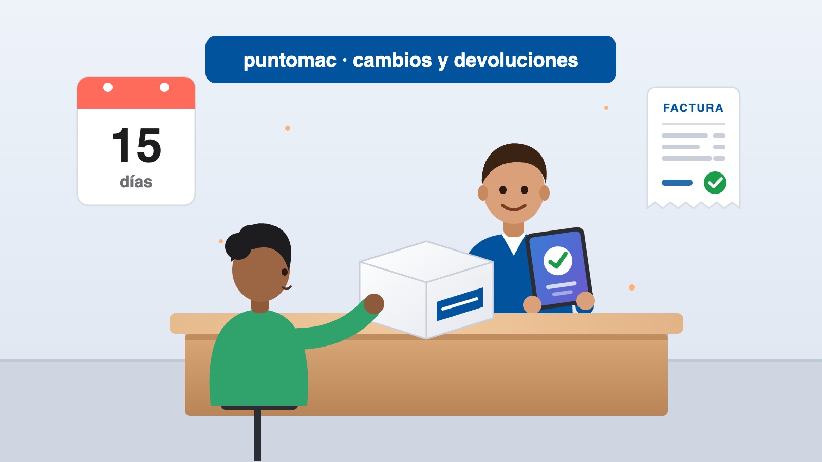 Customer making an exchange at Puntomac