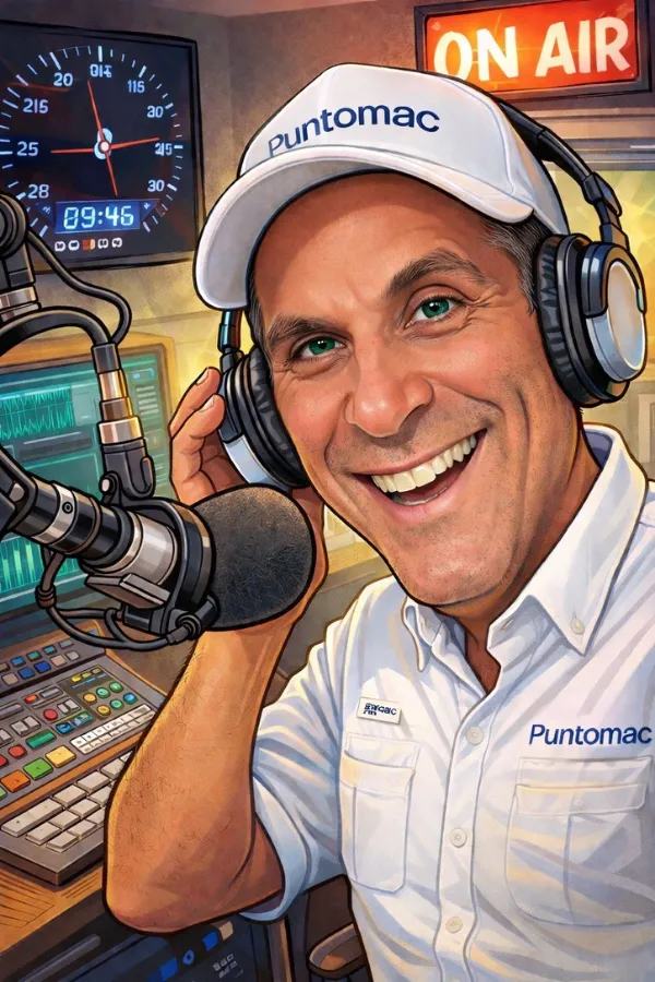 Víctor Prieto de Puntomac en cabina de radio