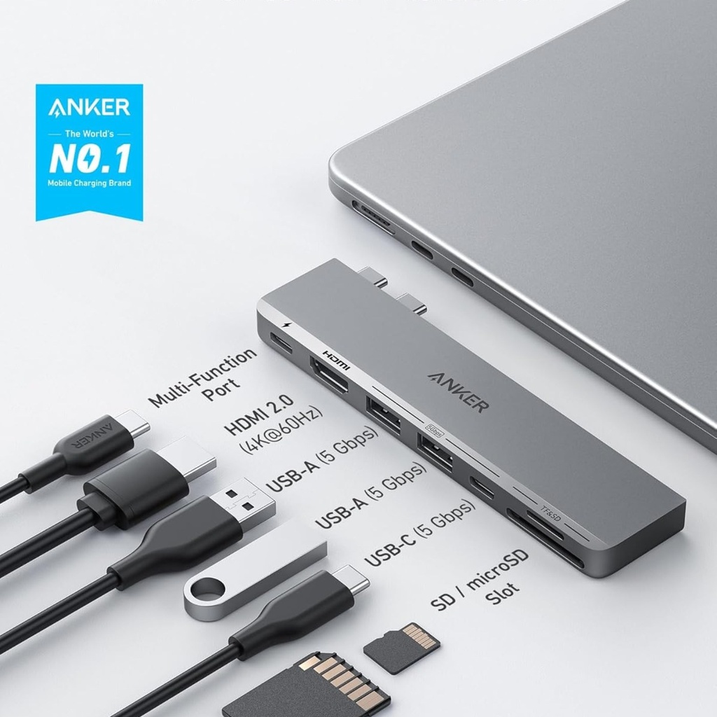 Anker 547 Hub USB-C 7 en 2 para MacBook - A83540A1