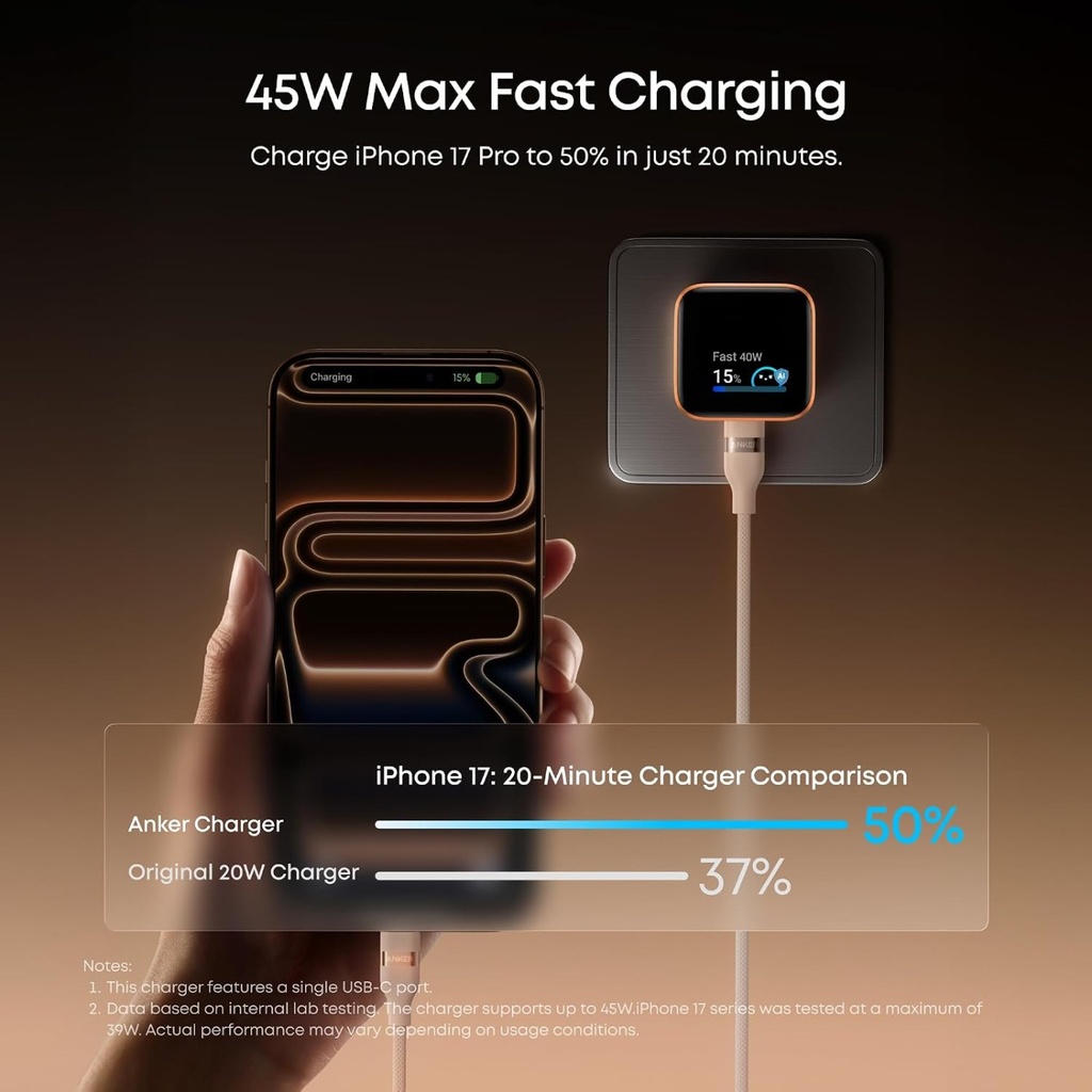 Anker Nano II Cargador GaN 45W USB-C - A2643J11-1