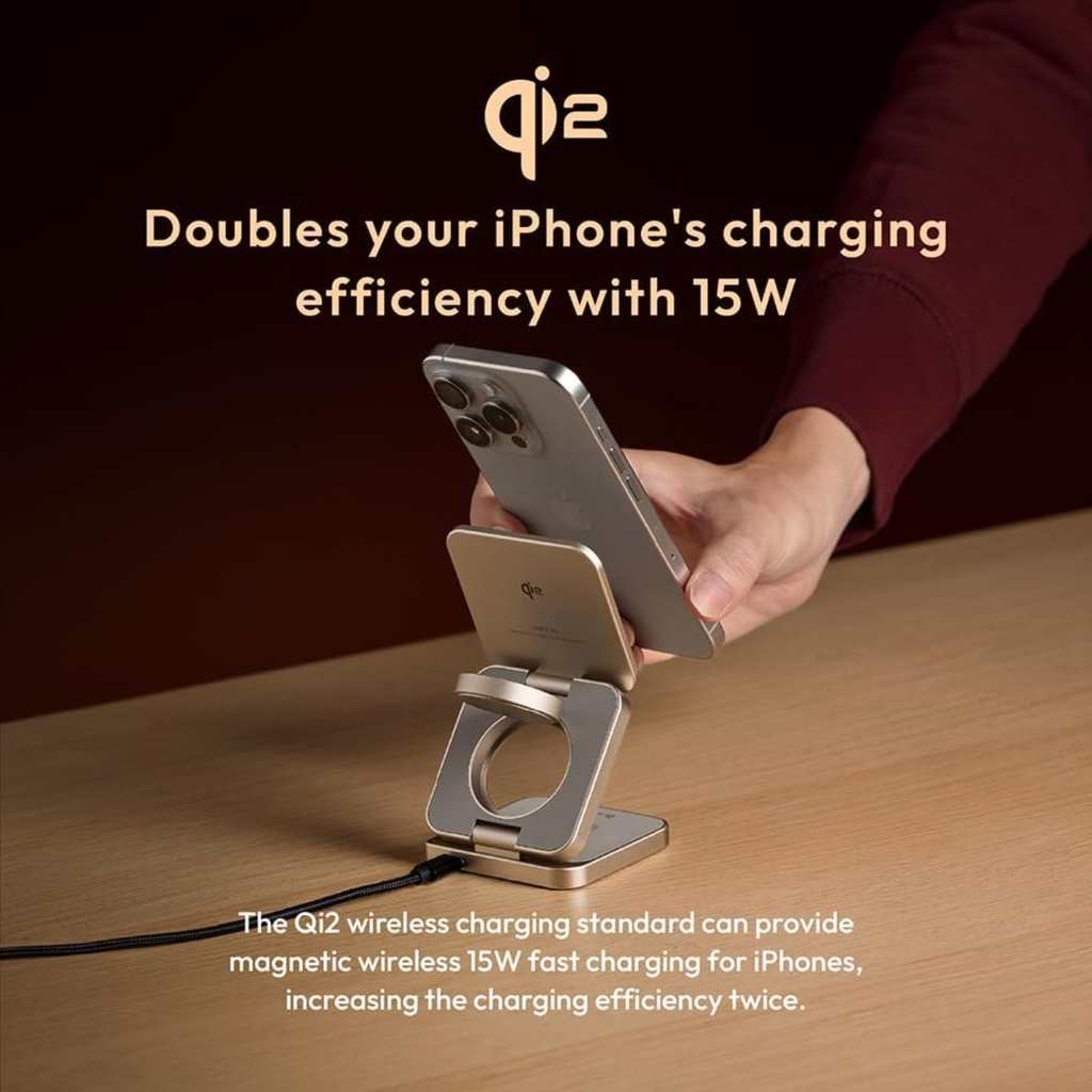 Adam Elements Mag 3 Pro Qi2 3-in-1 Foldable Travel Charging 