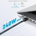 Anker Cable USB-C a USB-C 240W trenzado 1.8 m - Negro - A82E