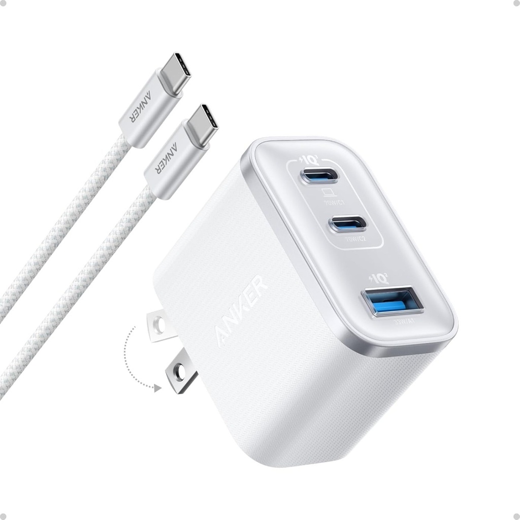 Anker Nano Cargador 70W 3 puertos USB-C - A121AJ11