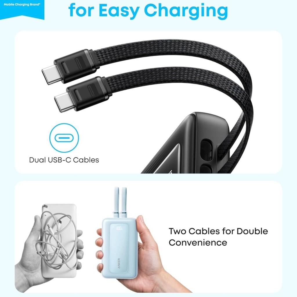 Anker Zolo Power Bank 20,000 mAh con cables USB-C y Lightnin