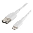 Belkin Boost Charge Braided Lightning to USB-A Cable - White