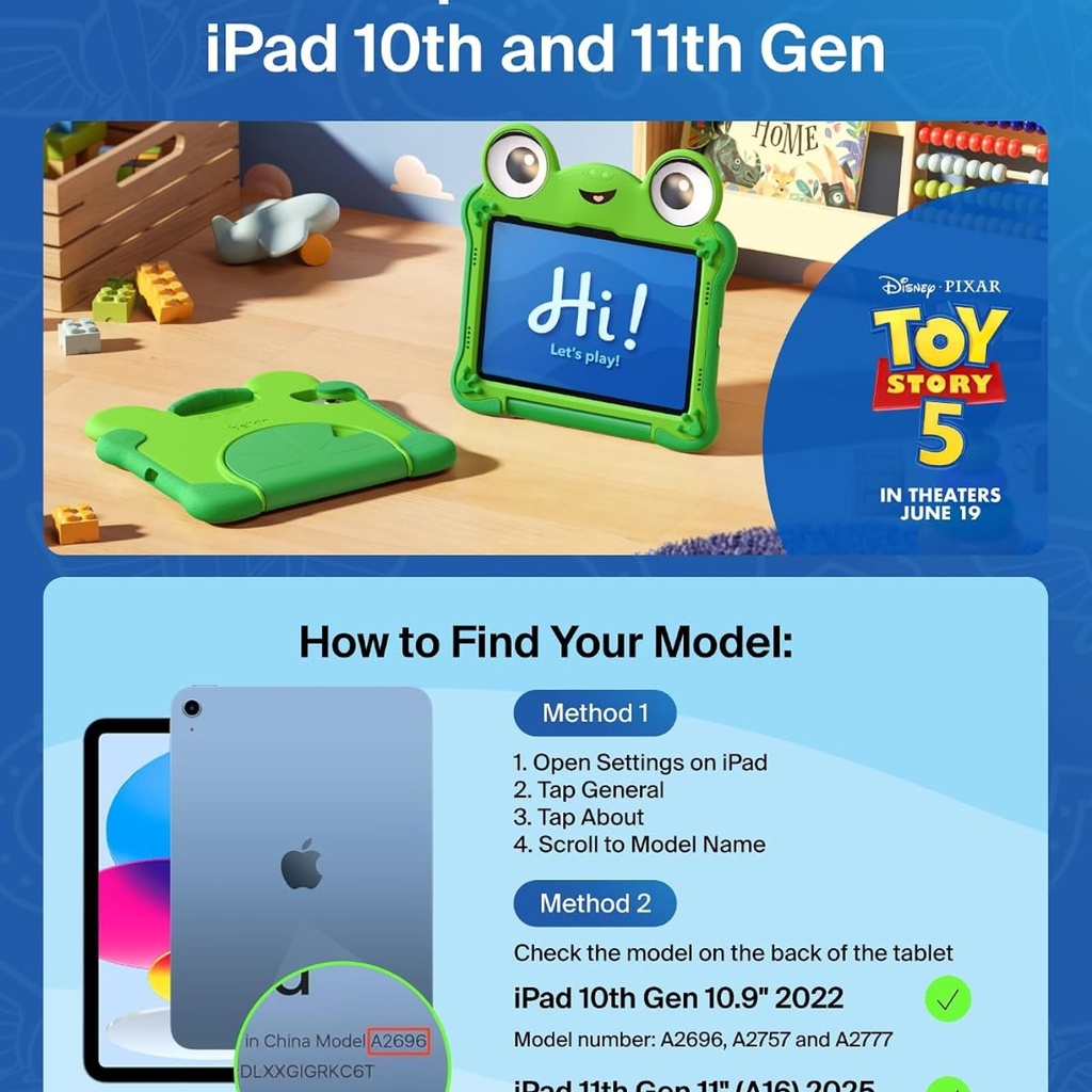 Belkin Toy Story 5 Lilypad iPad Case, 10th and 11th Gen - EV