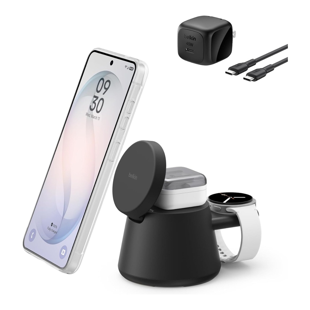 Belkin UltraCharge 3-in-1 Magnetic Charger, White - WIZ037tt