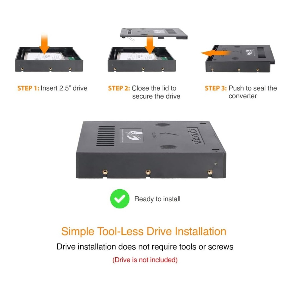 ICY DOCK 2.5” to 3.5” SSD Sata Converter - MB882SP-1S-2B