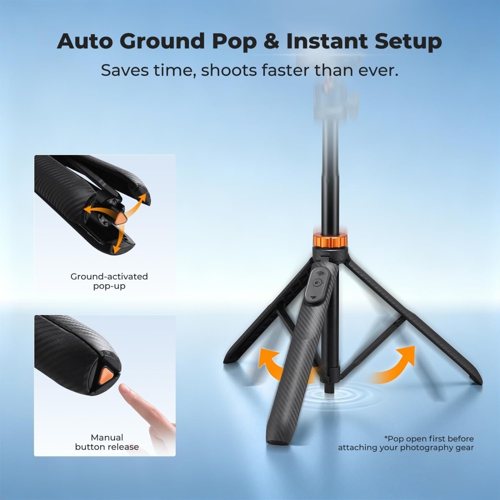 K&F Concept 62" Selfie Stick Tripod 2-in-1