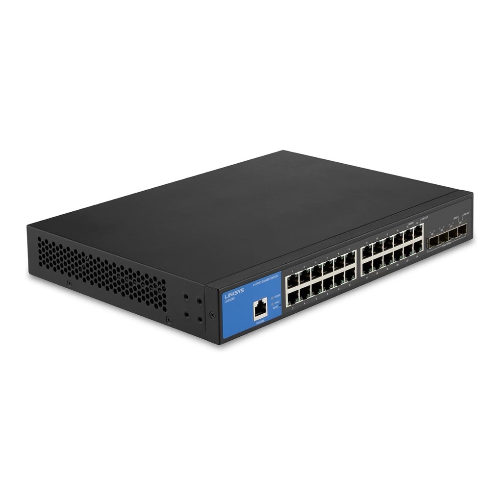 Linksys 24-Port Managed Gigabit Switch W/ 4 10G SFP + - LGS3