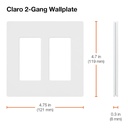Lutron Claro Wallplate-2 Gang - CW-2-WH