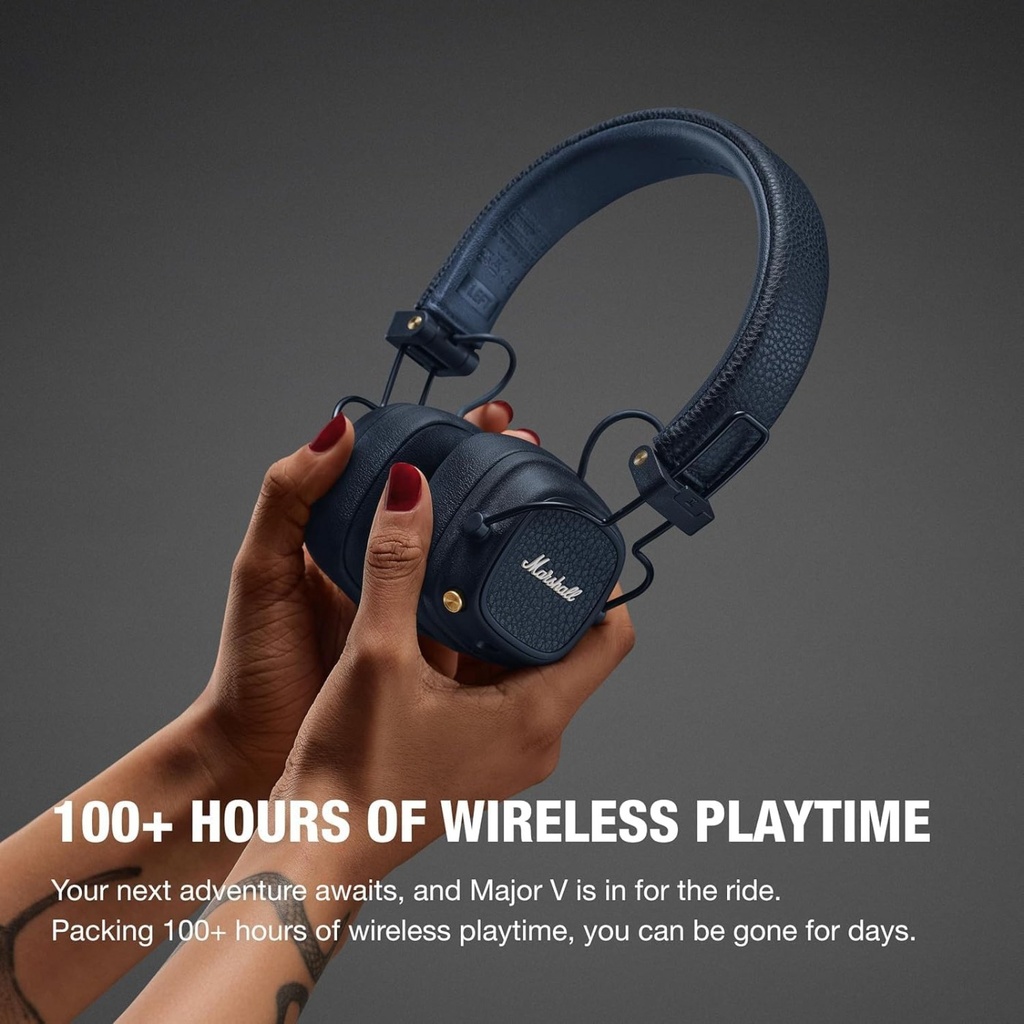 Marshall Major V Bluetooth On Ear Headphones - Midnight Blue