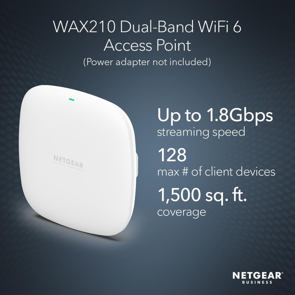 NetGear WAX210 AX1800 Dual-Band Wi-Fi 6 Access Point - WAX21