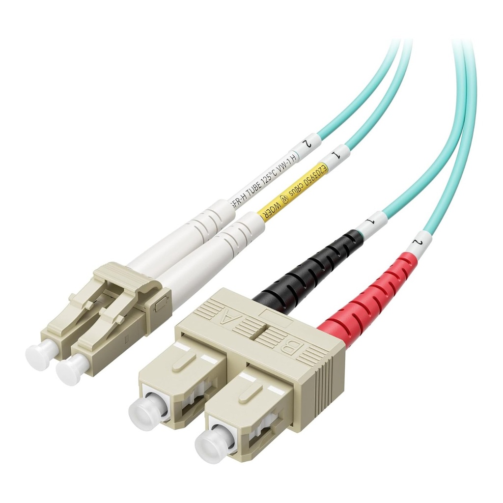 OM3 LC-SC 10 Gb 50/125 Multimode Duplex Fiber Cable Agua