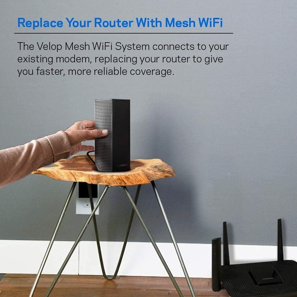 Router Linksys Tri-Band AC-2200 Wi-Fi Mesh System Pack of 1 