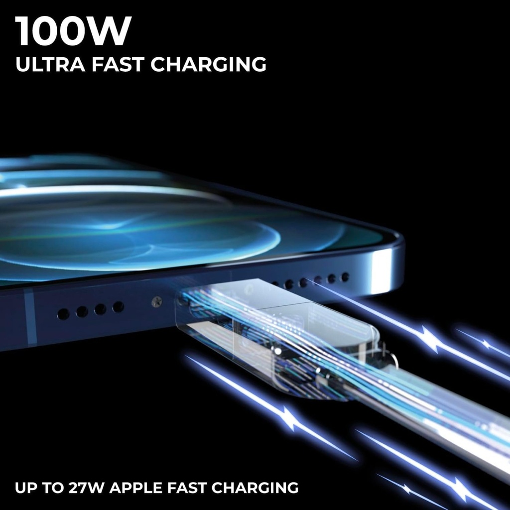 Rolling Square inCharge XL 6-in-1 2m Cable 100W - Black - XL
