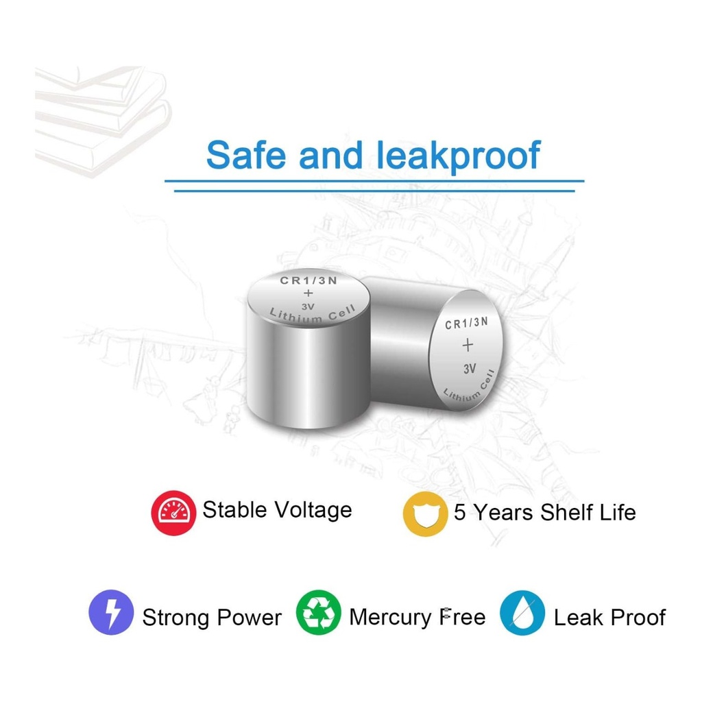 SURPOWER CR1/3N 3V Lithium Battery DL1/3N,CR1-3N,1/3N, 2L76.