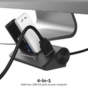 Sabrent 4-Port USB 3.0 Hub 30" Cable - Black - HB-MC3B