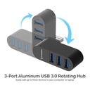 Sabrent Prmeium 3-Port Aluminum USB 3.0 Rotatable Hub - HB-R