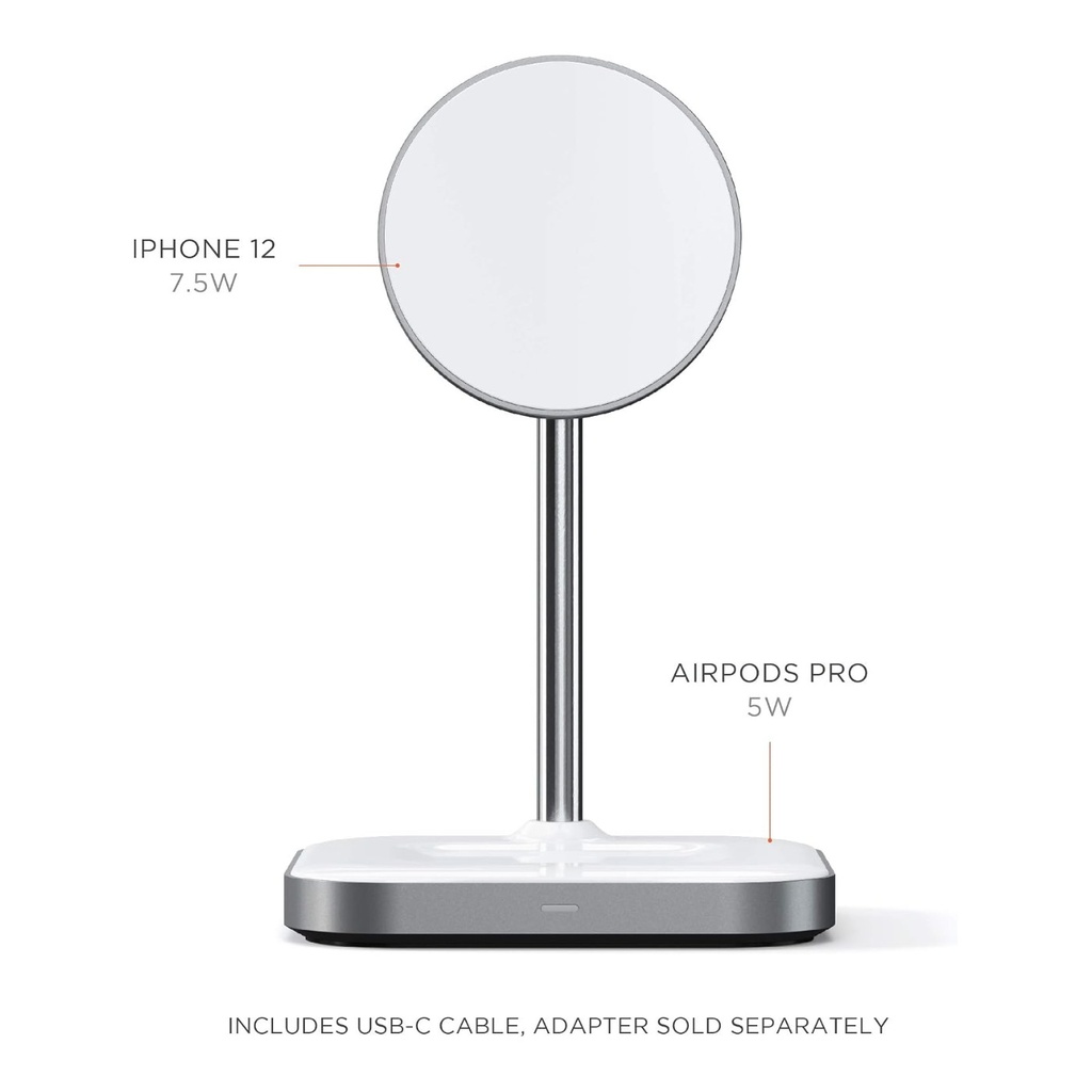 Satechi Aluminum Lightning Charging Stand - Silver - ST-AIPD