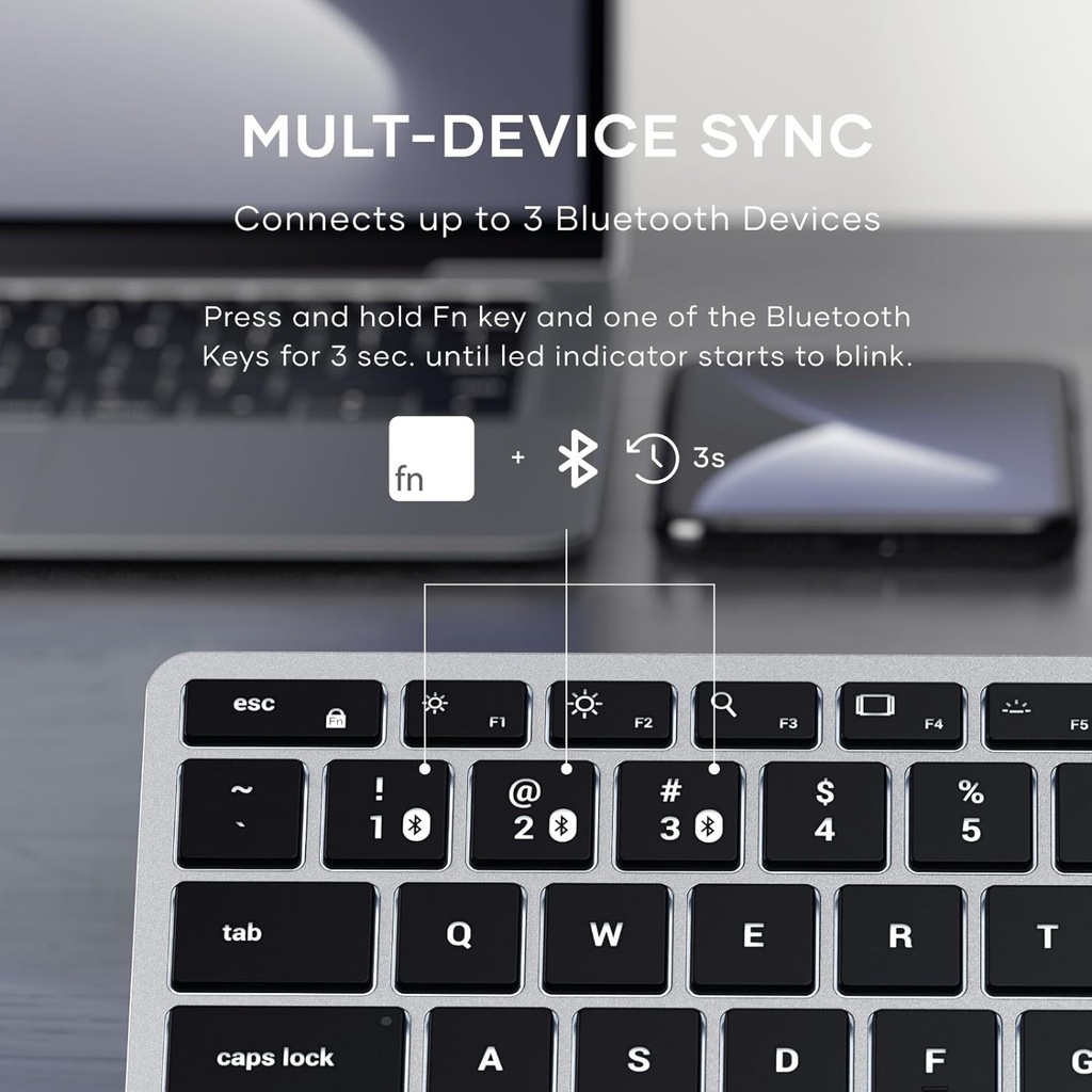 Satechi Slim X1 Bluetooth Backlit Keyboard - Silver - ST-BTS