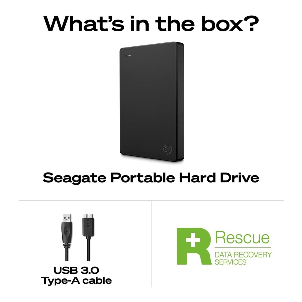 Seagate - 1TB External USB 3.0 Portable Hard Drive - Black -