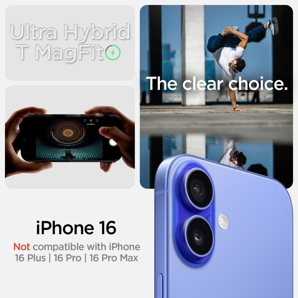 Spigen Crystal Hybrid MagFit for iPhone 16 - White - ACS0822