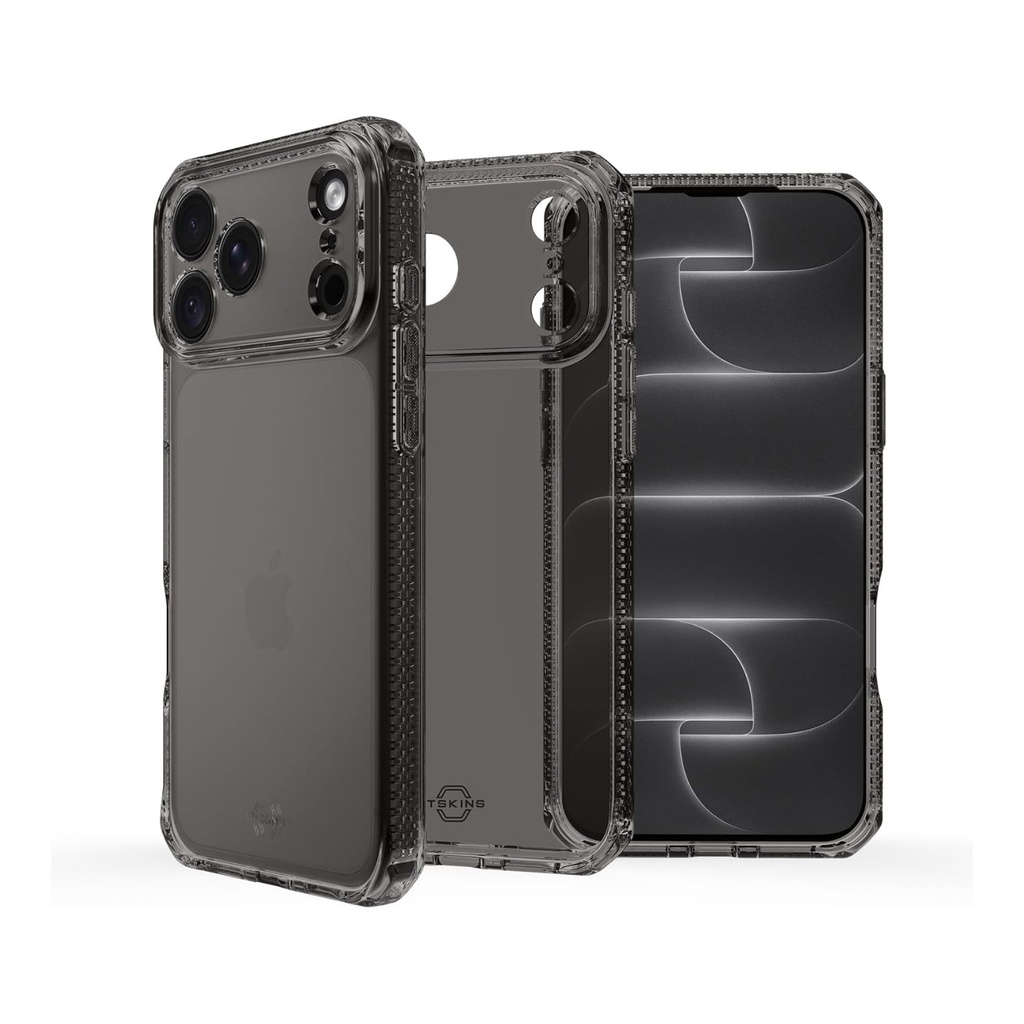 itSkins Spectrum R // Clear Case for 18 Pro / 17 Pro - Smoke