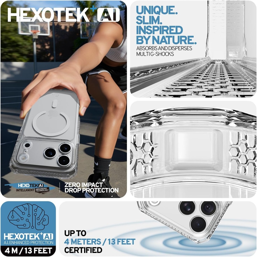 itSkins Hybrid R // Clear Case w/Magsafe for 18 Pro Max / 17