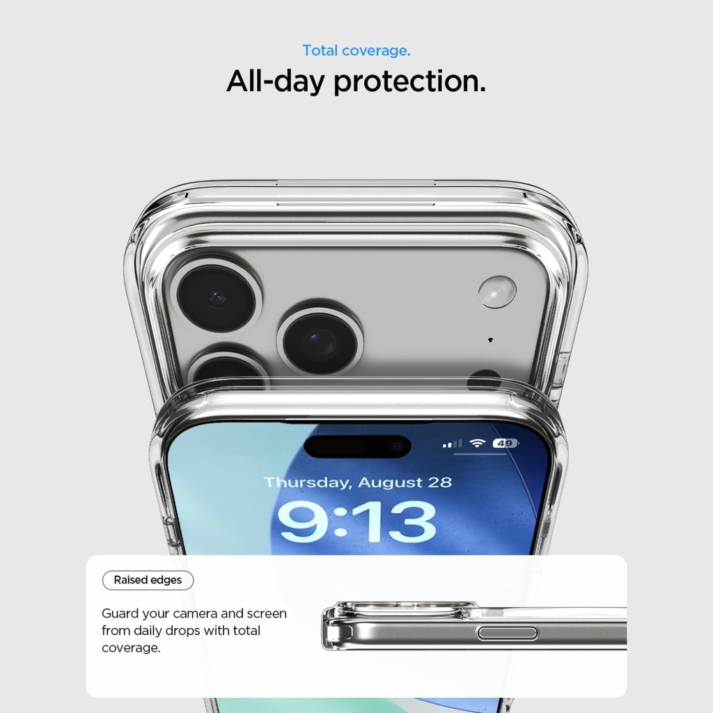 Spigen Crystal Hybrid Magfit for iPhone (17 Pro - Clear Whit