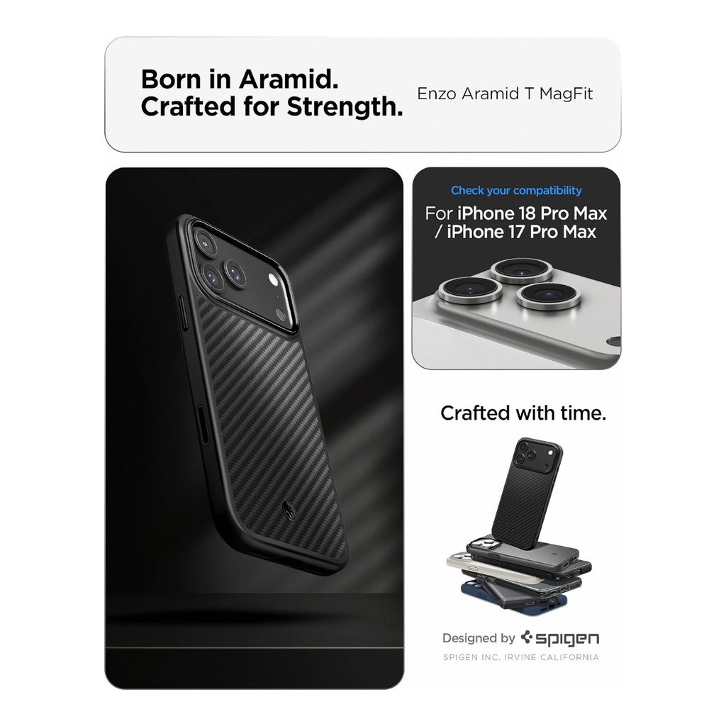 Spigen Parallax S MagFit for iPhone 17 (17 Pro Max - Black)