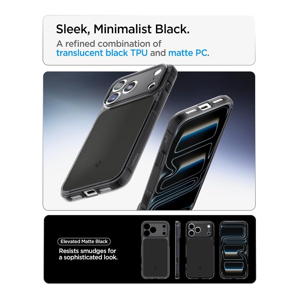 Spigen Ultra Hybrid T MagFit for iPhone 17 Pro Max (Matte Bl
