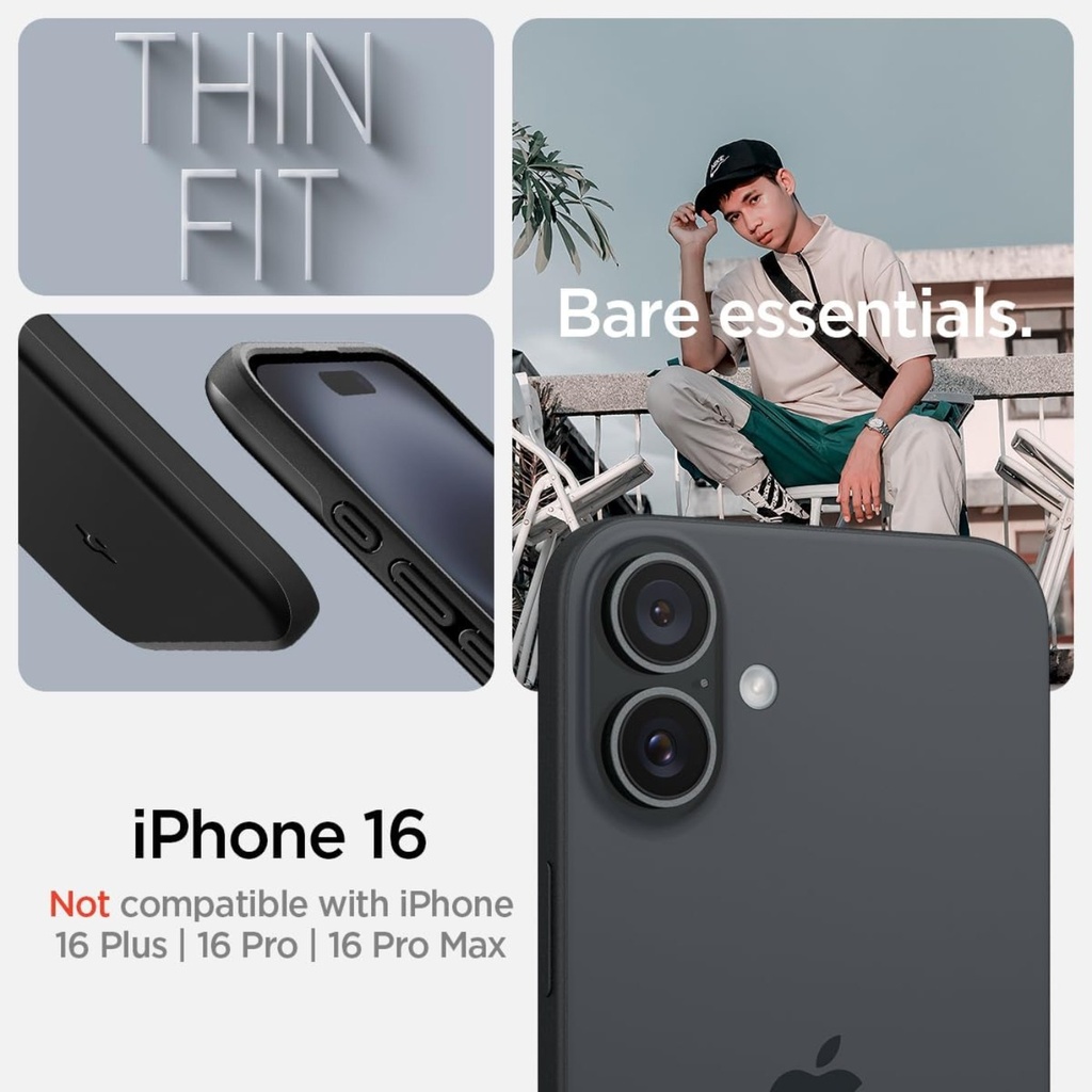Spigen Thin Fit Magfit for iPhone (Black, 16, A)