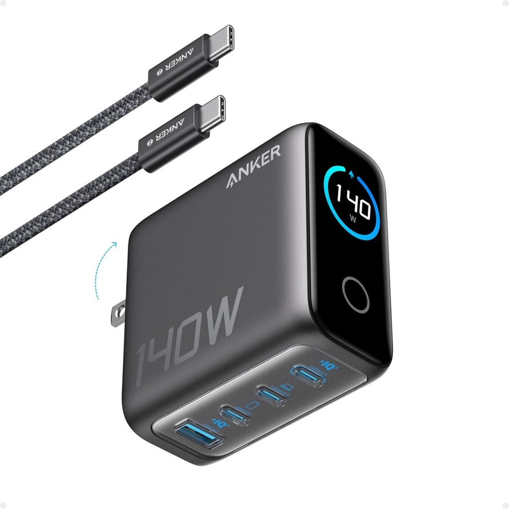 Anker Prime Cargador 140W 4 puertos con cable USB-C - Platea
