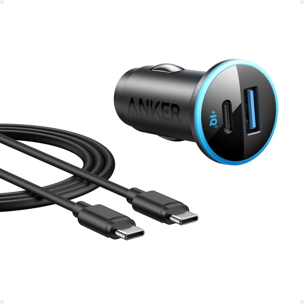 Anker PowerDrive Cargador de Carro 30W PD con cable USB-C - 