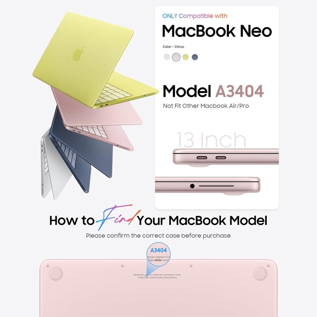 Fintie HardShell Cover for MacBook Neo (Crystal)