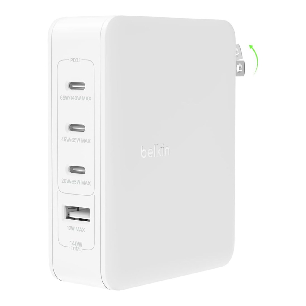 Belkin BoostCharge Pro 140W 4-Port GaN Wall Charger - WCH014