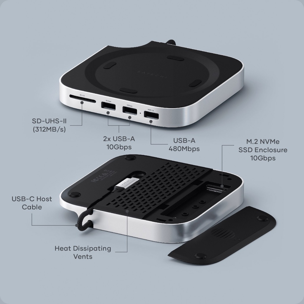 Satechi Stand & Hub with M.2 SSD Enclosure for Apple Mac Min