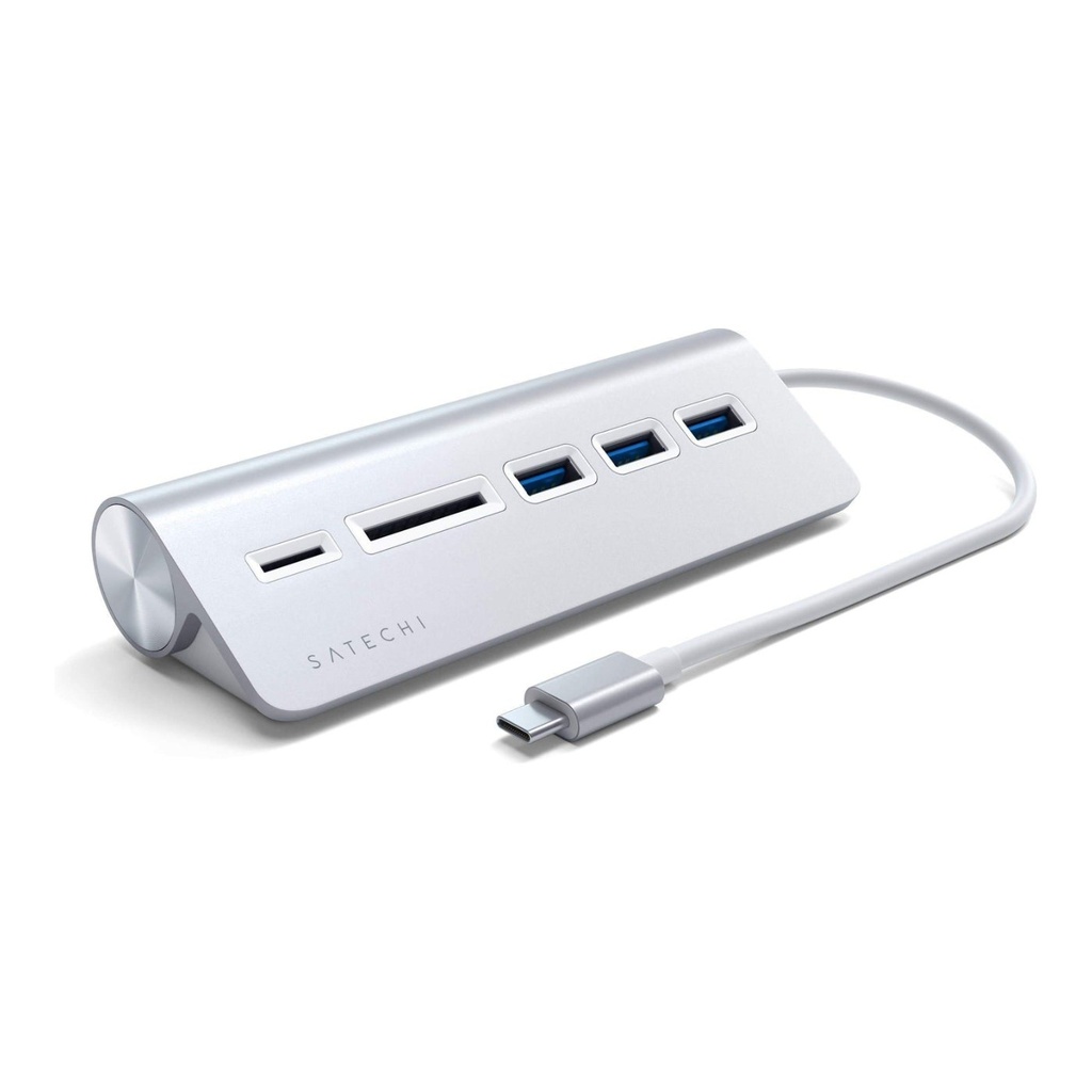 Satechi Type-C 2-in-1 3 Port USB 3.0 Hub & Ethernet - Silver