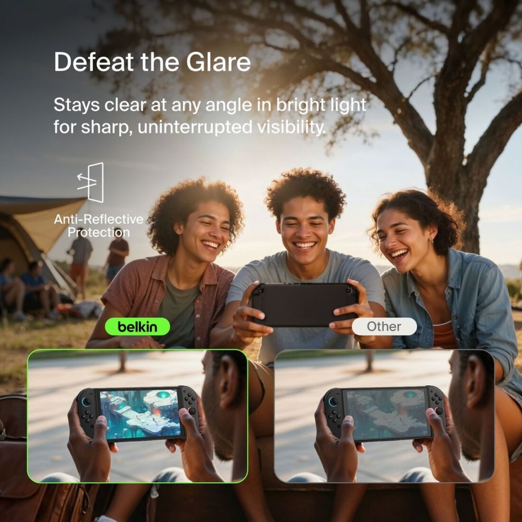 Belkin Anti-Reflective Glass Screen Protector for Switch 2 -