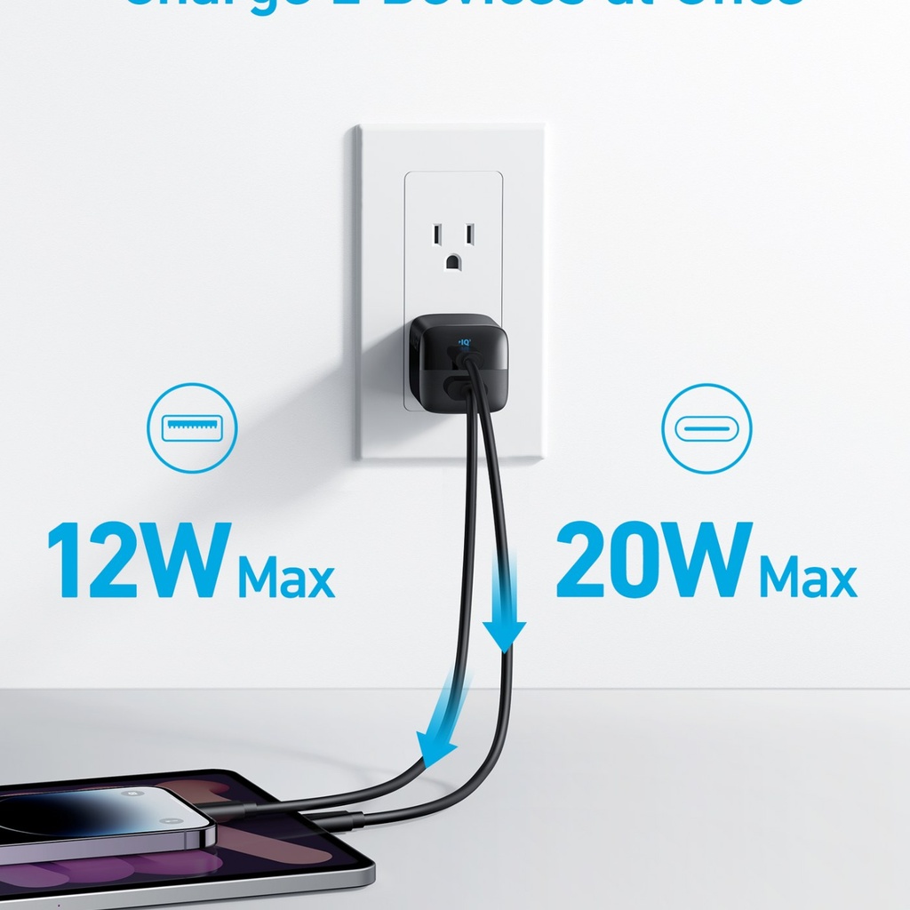 Anker 323 Cargador 33W USB-C + USB-A - A2331J11-1