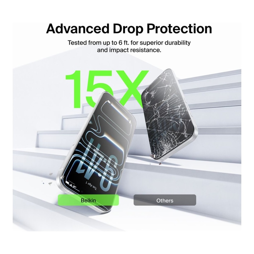 Belkin Tempered Glass Screen Protector, iPhone 18/17 Pro - O